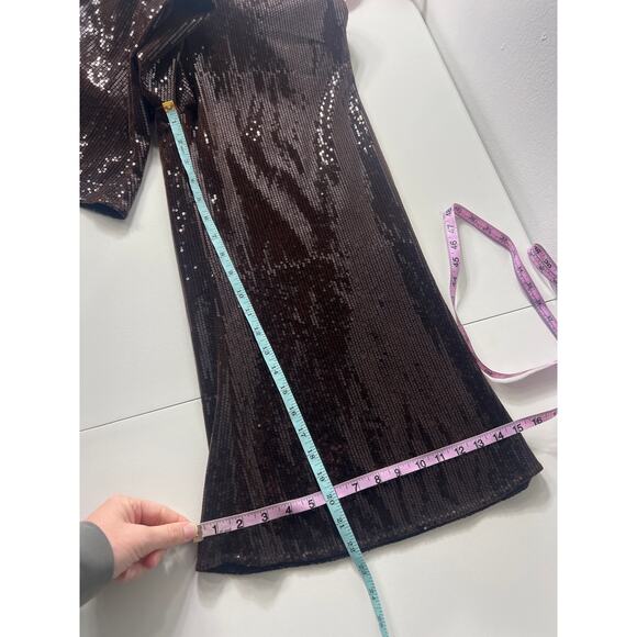 New Anthropologie Line & Dot Sequins Wide Leg Jumpsuit M Elegant Glam Holiday - Picture 12 of 12